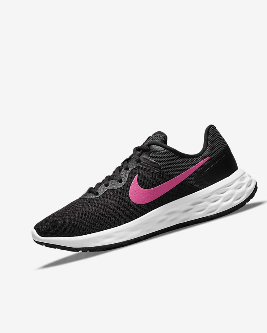 Zapatillas Running Nike Revolution 6 Next Nature Mujer Negras Gris Rosas | AR5399