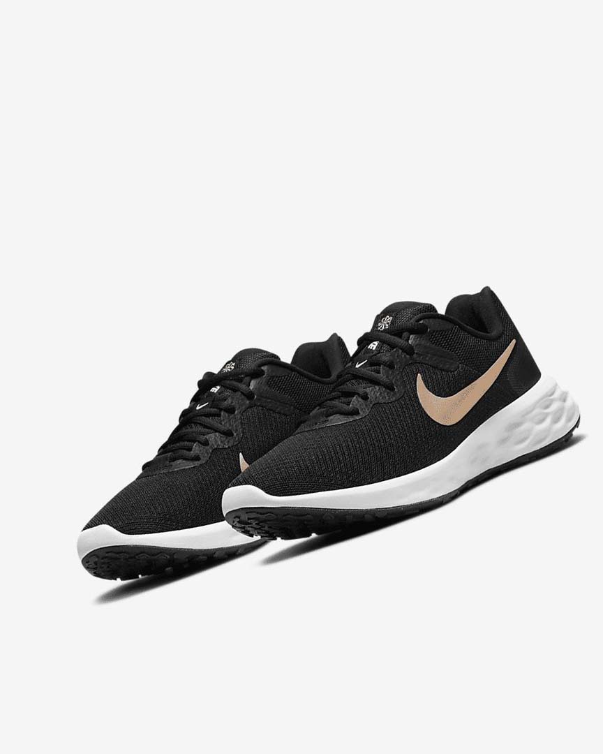 Zapatillas Running Nike Revolution 6 Next Nature Mujer Negras Blancas Metal Cobra | AR5583