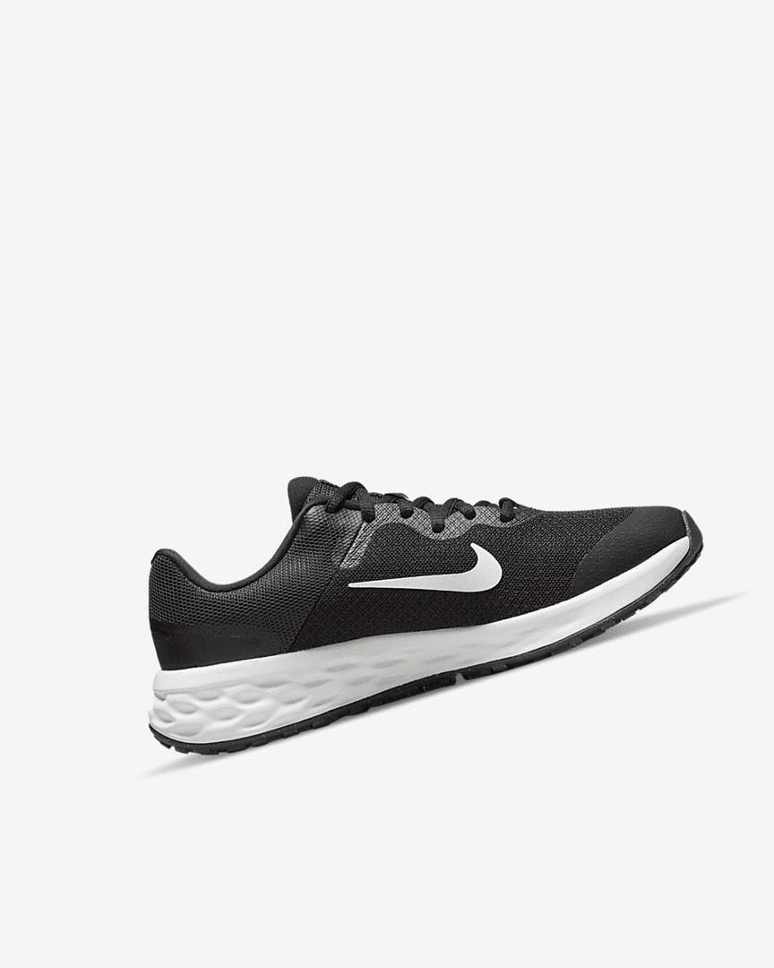 Zapatillas Running Nike Revolution 6 Niño Negras Gris Oscuro Blancas | AR2737