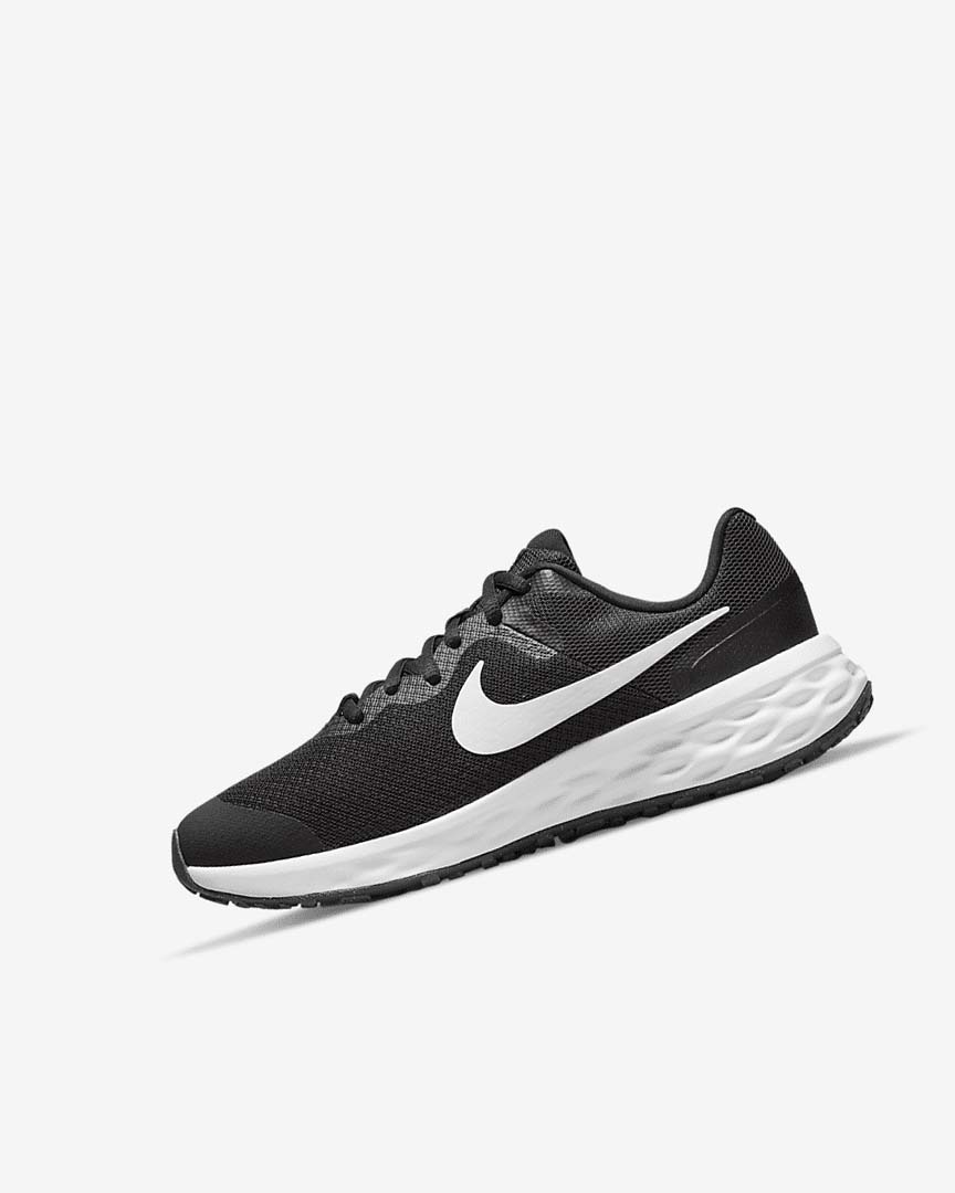 Zapatillas Running Nike Revolution 6 Niña Negras Gris Oscuro Blancas | AR5573