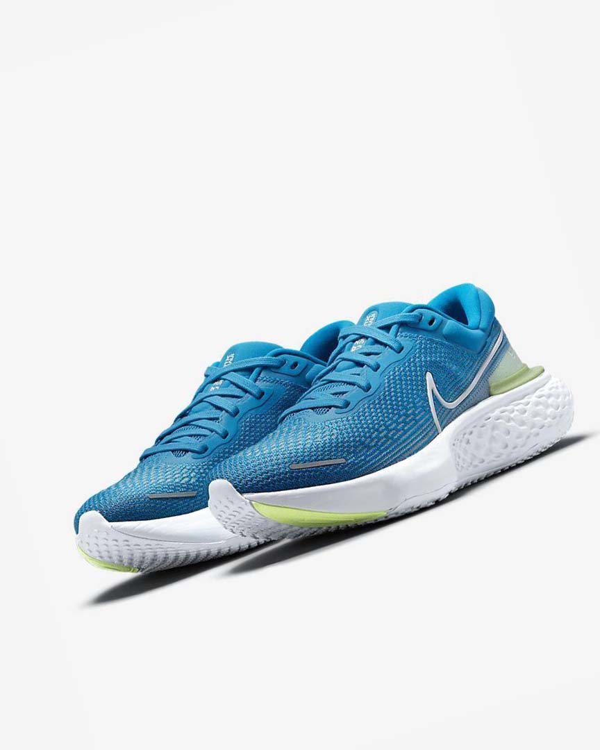 Zapatillas Running Nike ZoomX Invincible Run Flyknit Hombre Azules Blancas | AR3114