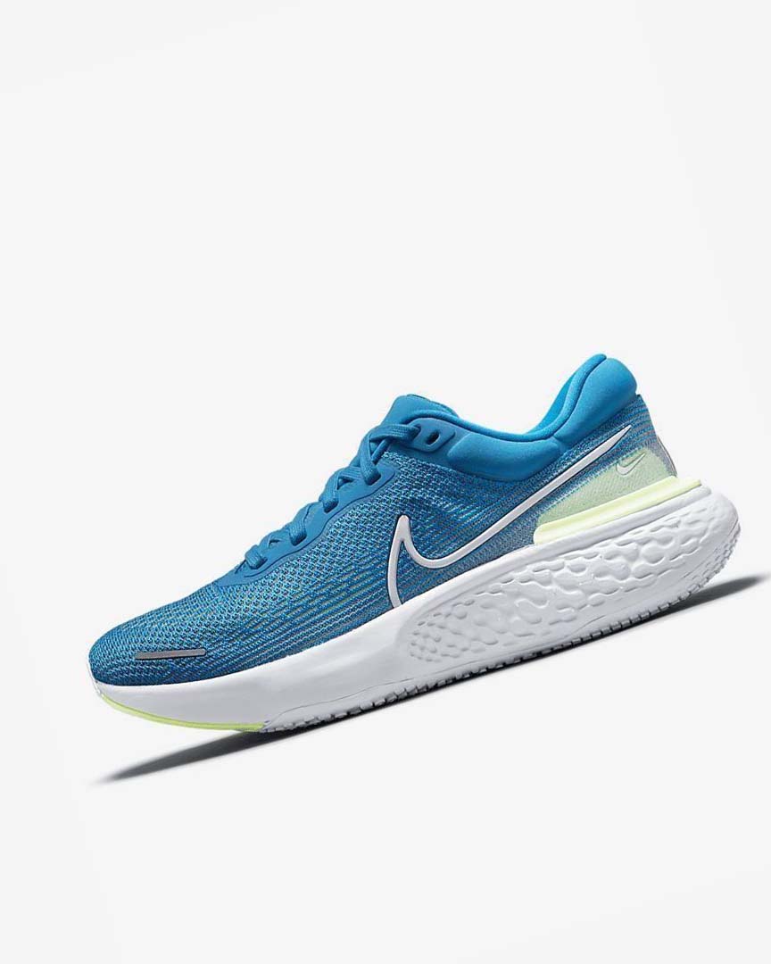 Zapatillas Running Nike ZoomX Invincible Run Flyknit Hombre Azules Blancas | AR3114