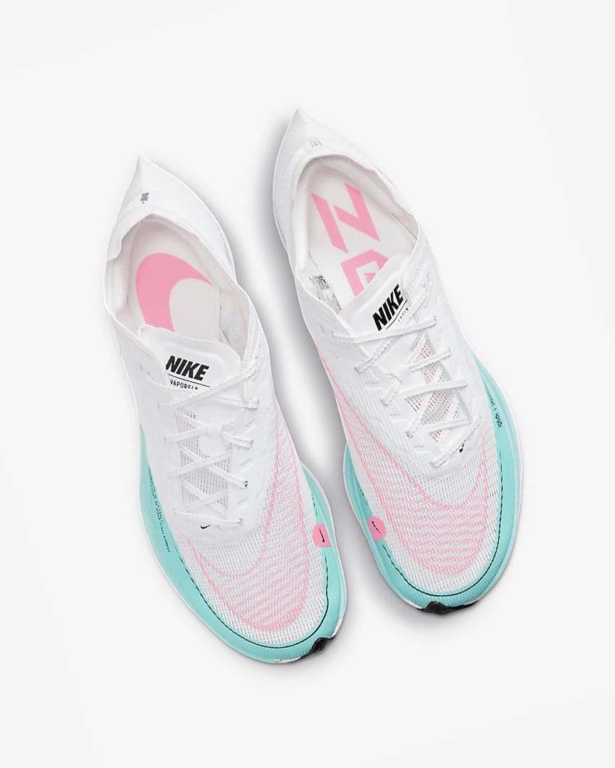 Zapatillas Running Nike ZoomX Vaporfly Next% 2 Hombre Blancas Turquesa Rosas | AR1102