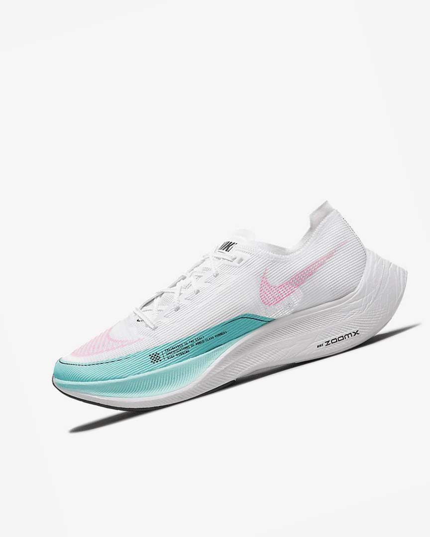 Zapatillas Running Nike ZoomX Vaporfly Next% 2 Hombre Blancas Turquesa Rosas | AR1102