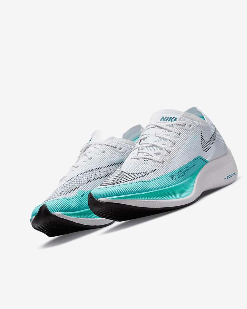 Zapatillas Running Nike ZoomX Vaporfly Next% 2 Mujer Blancas Verde Turquesa Negras | AR4947