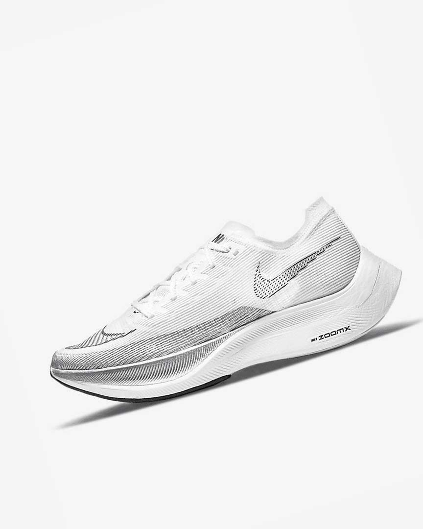 Zapatillas Running Nike ZoomX Vaporfly Next% 2 Hombre Blancas Metal Plateadas Negras | AR5121