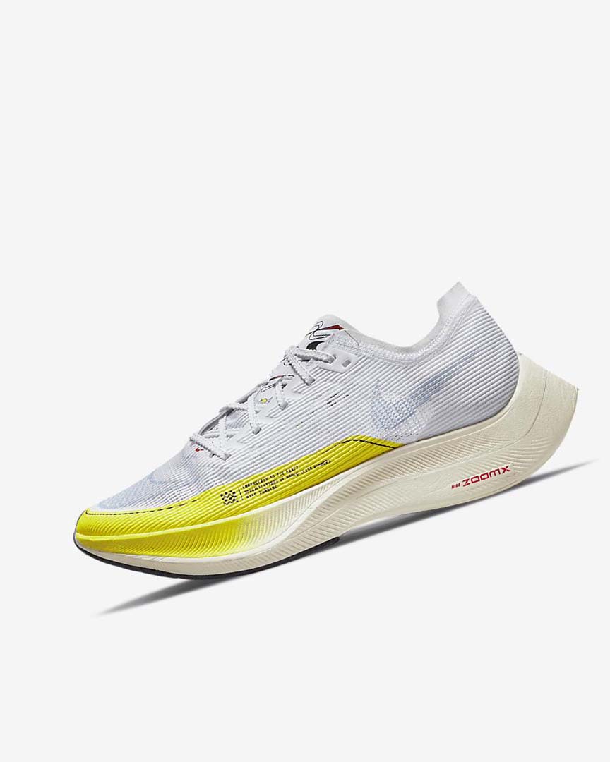 Zapatillas Running Nike ZoomX Vaporfly Next% 2 Mujer Blancas Amarillo Azules | AR5174