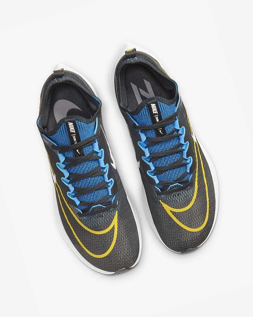 Zapatillas Running Nike Zoom Fly 4 Hombre Negras Azules Blancas | AR1101