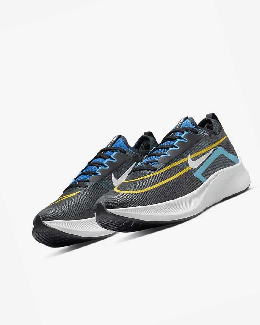 Zapatillas Running Nike Zoom Fly 4 Hombre Negras Azules Blancas | AR1101