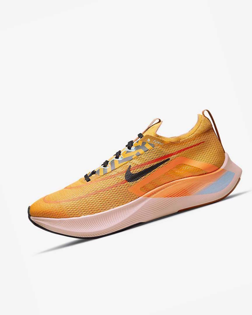 Zapatillas Running Nike Zoom Fly 4 Hombre Doradas Naranjas Negras | AR2857