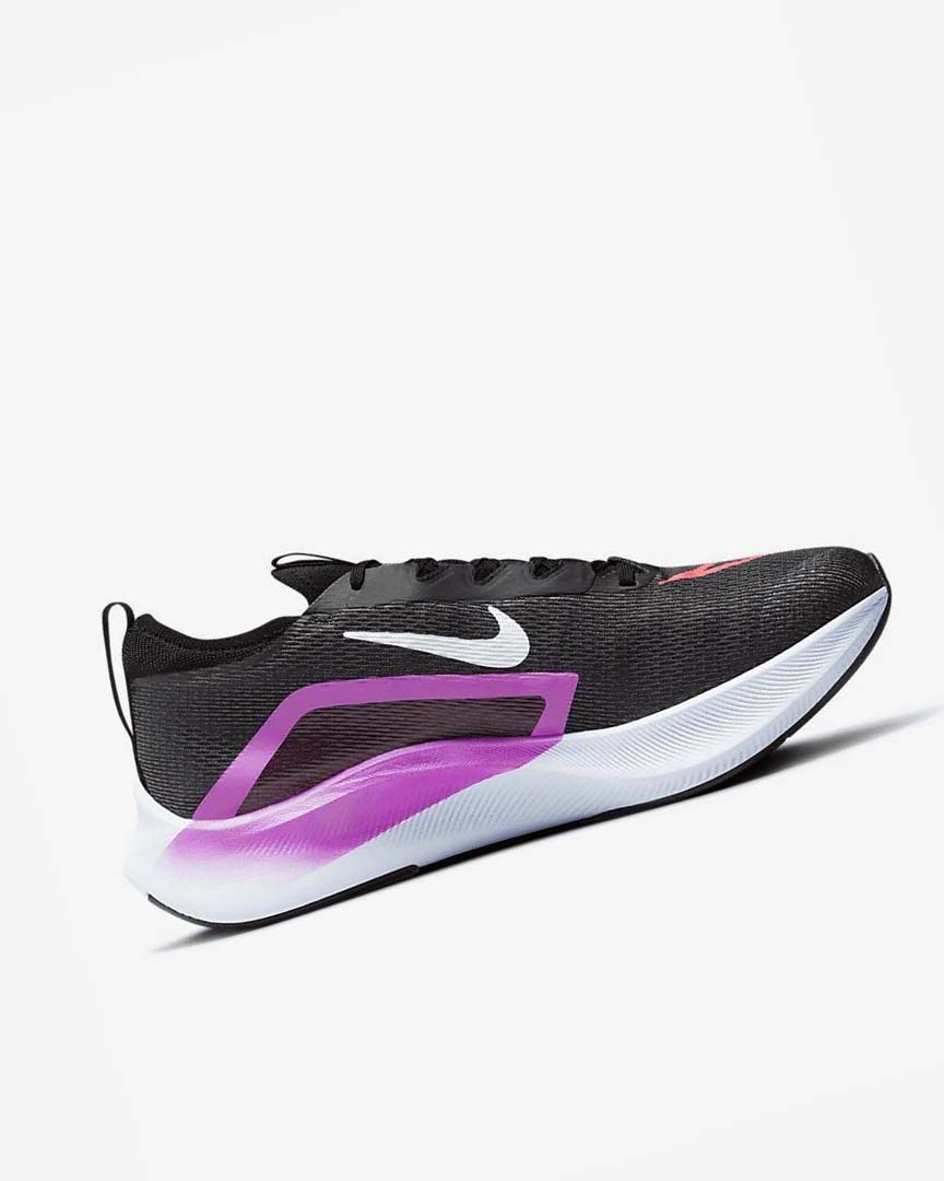 Zapatillas Running Nike Zoom Fly 4 Hombre Negras Moradas Blancas | AR4750