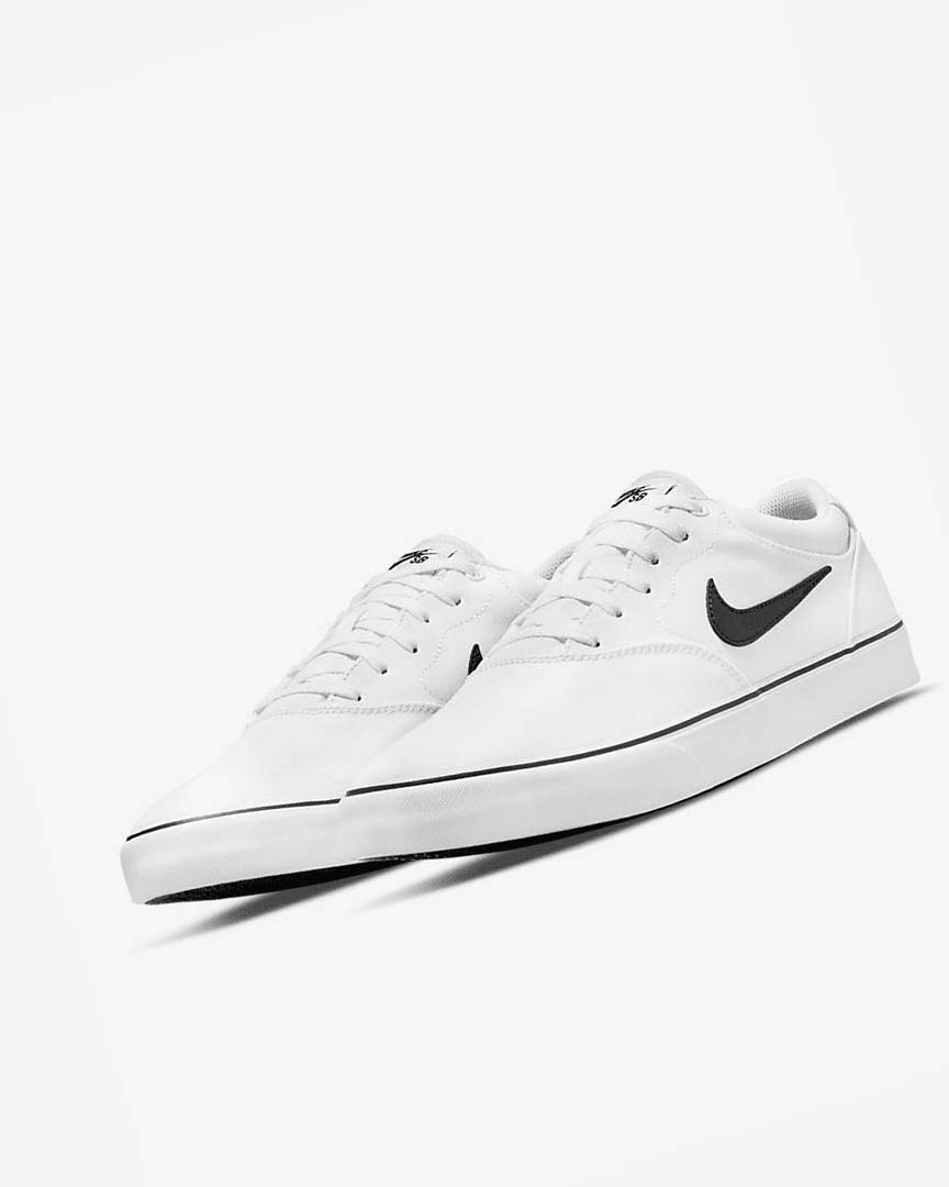 Zapatillas Skate Nike SB Chron 2 Lona Hombre Blancas Blancas Negras | AR2777