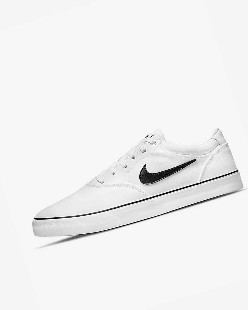 Zapatillas Skate Nike SB Chron 2 Lona Hombre Blancas Blancas Negras | AR2777