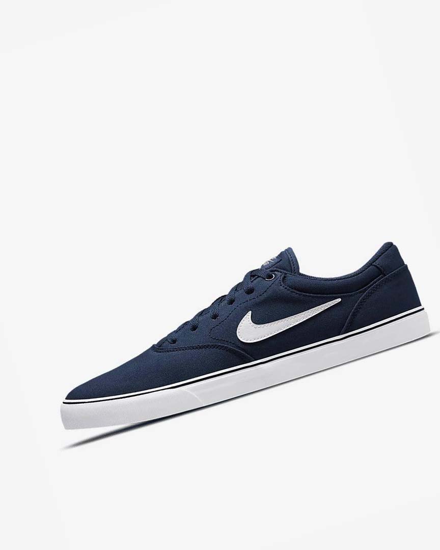 Zapatillas Skate Nike SB Chron 2 Lona Hombre Azul Marino Azul Marino Negras Blancas | AR4516