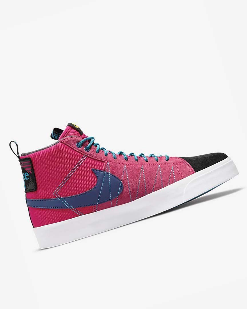 Zapatillas Skate Nike SB Zoom Blazer Mid PRM Hombre Rosas Azules Azul Real Oscuro Azules | AR4699