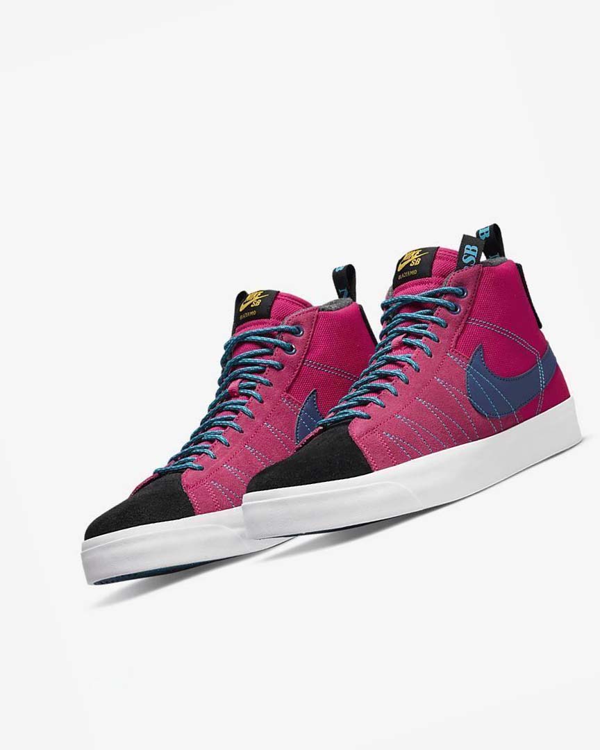 Zapatillas Skate Nike SB Zoom Blazer Mid PRM Hombre Rosas Azules Azul Real Oscuro Azules | AR4699