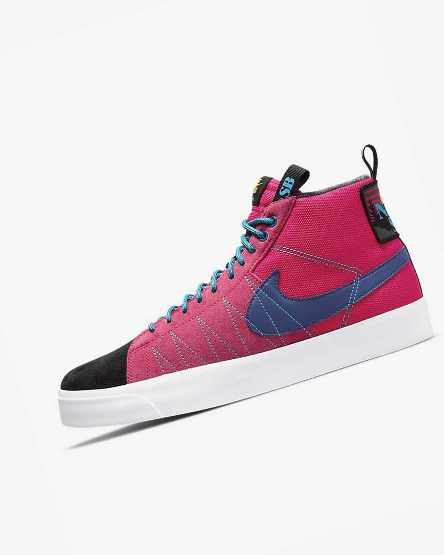 Zapatillas Skate Nike SB Zoom Blazer Mid PRM Hombre Rosas Azules Azul Real Oscuro Azules | AR4699