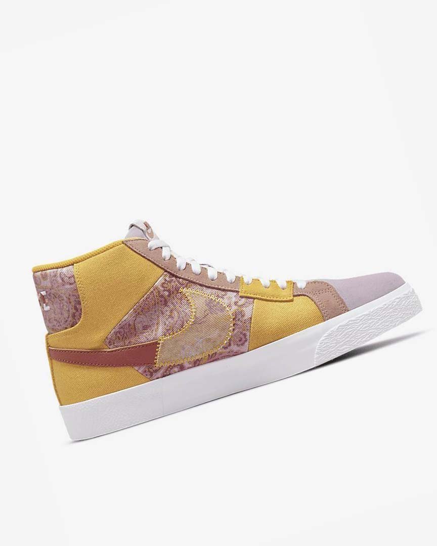 Zapatillas Skate Nike SB Zoom Blazer Mid PRM Hombre Doradas Blancas | AR5187