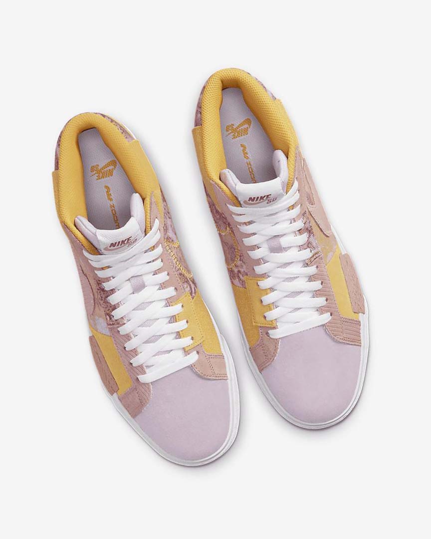 Zapatillas Skate Nike SB Zoom Blazer Mid PRM Mujer Doradas Blancas | AR5237