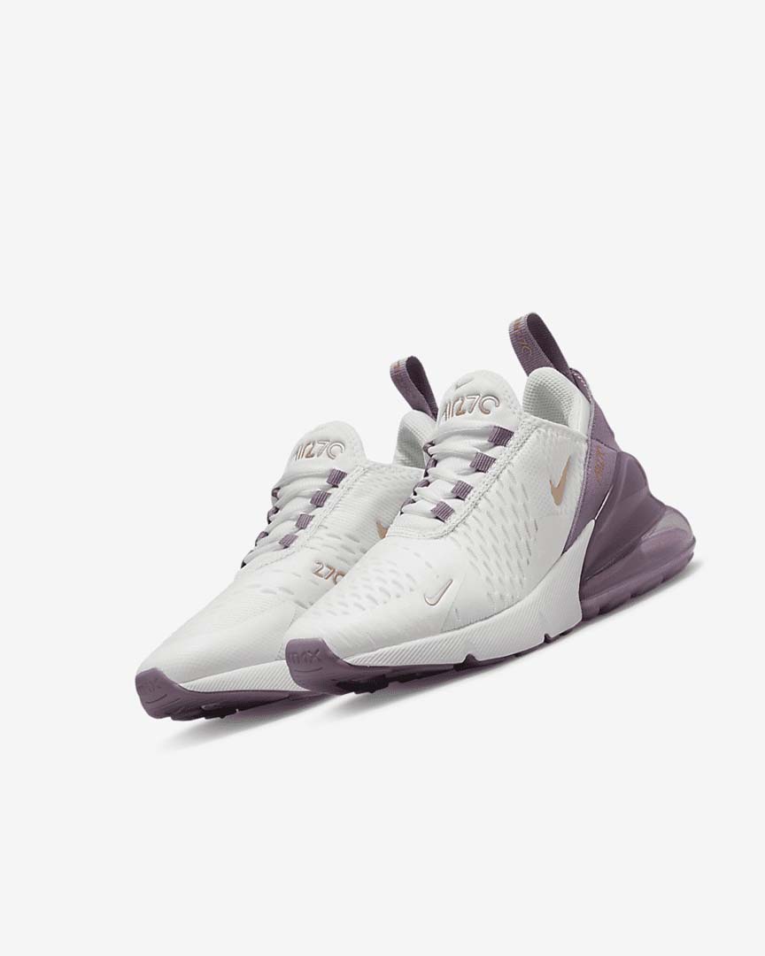 Zapatos Casuales Nike Air Max 270 Niña Blancas Blancas Metal Rojas Marrones | AR3184