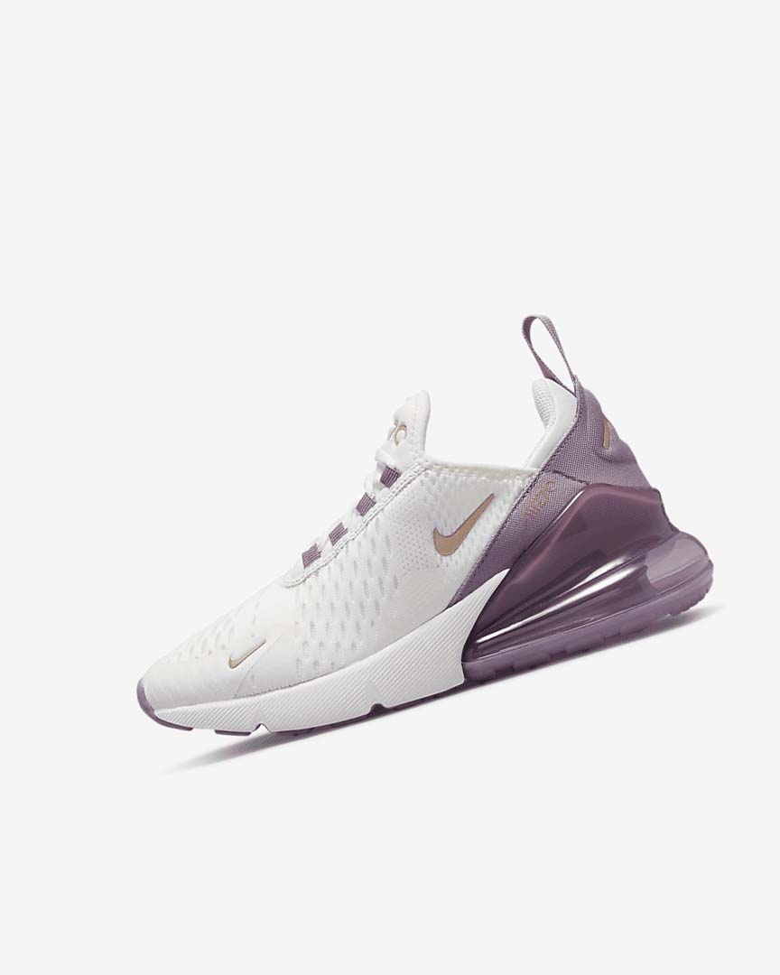 Zapatos Casuales Nike Air Max 270 Niña Blancas Blancas Metal Rojas Marrones | AR3184