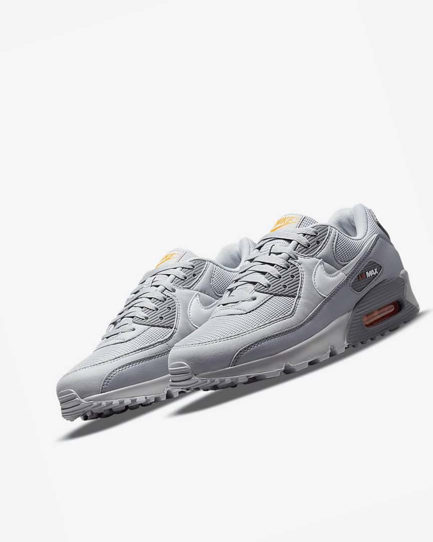 Zapatos Casuales Nike Air Max 90 Hombre Gris Gris Blancas | AR2407