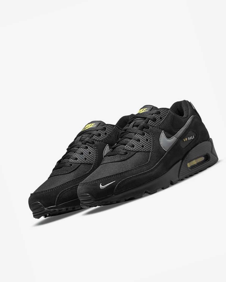 Zapatos Casuales Nike Air Max 90 Hombre Negras Amarillo Metal Gris | AR2904