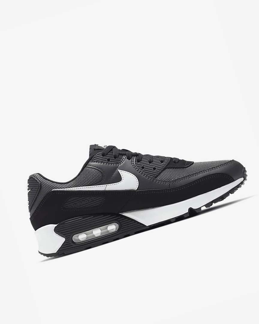 Zapatos Casuales Nike Air Max 90 Hombre Gris Gris Oscuro Negras Blancas | AR5361