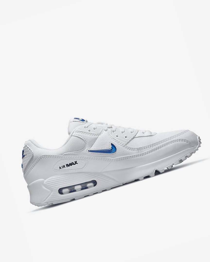 Zapatos Casuales Nike Air Max 90 Hombre Blancas Negras Azul Real | AR5445