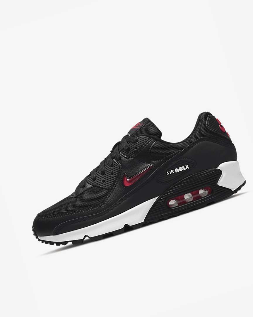 Zapatos Casuales Nike Air Max 90 Hombre Negras Blancas Rojas | AR5588