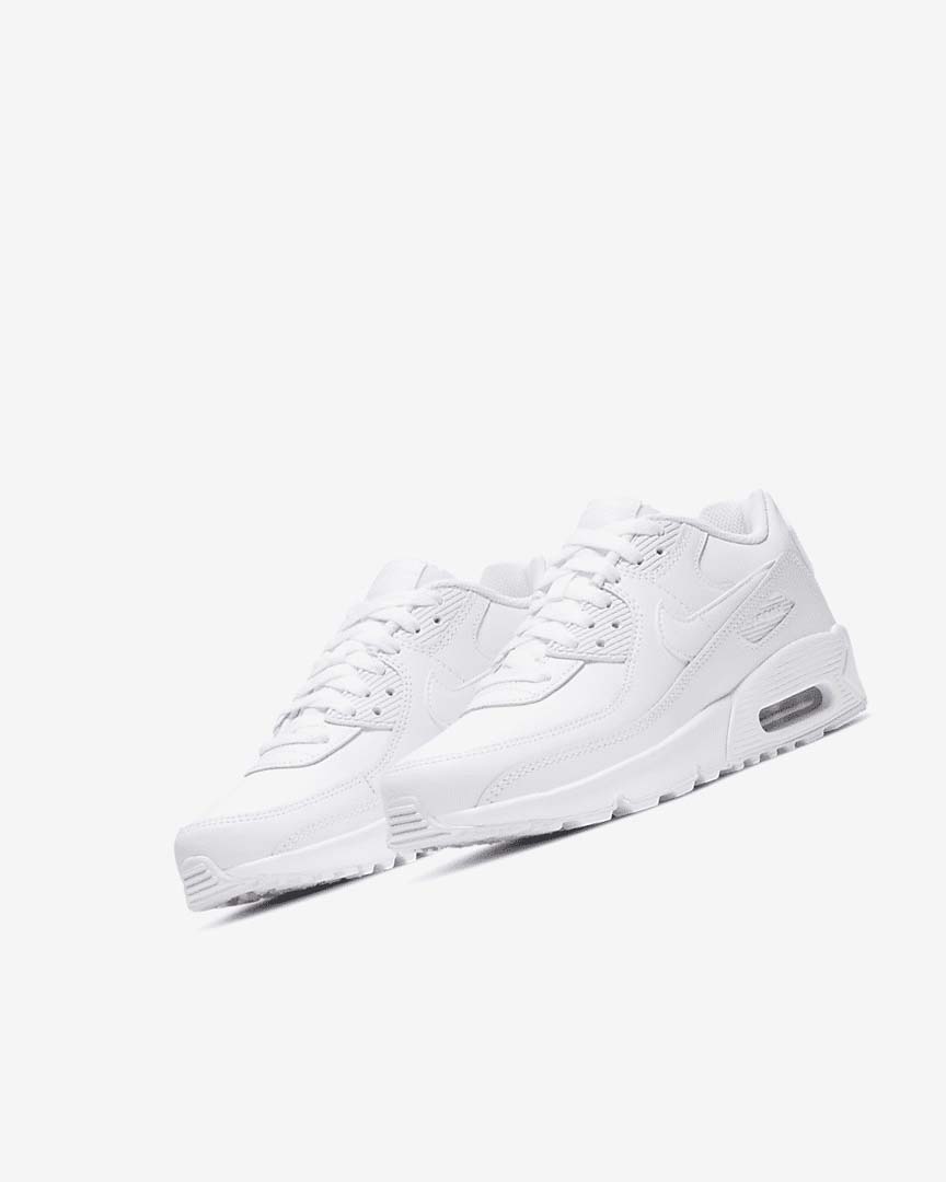 Zapatos Casuales Nike Air Max 90 LTR Niña Blancas Metal Plateadas Blancas Blancas | AR4711