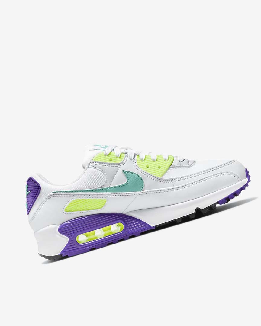 Zapatos Casuales Nike Air Max 90 Mujer Blancas Blancas Plateadas Turquesa | AR5452