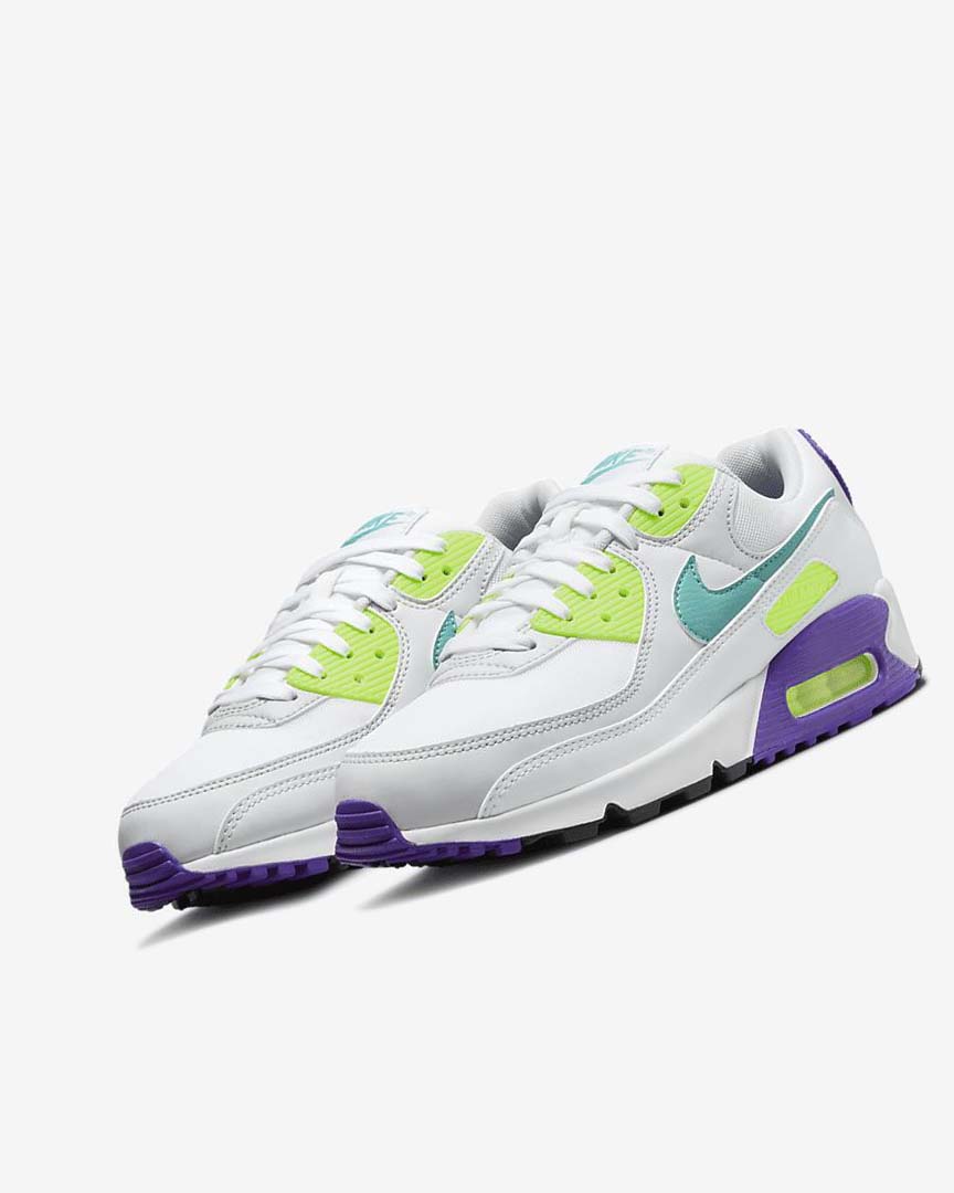 Zapatos Casuales Nike Air Max 90 Mujer Blancas Blancas Plateadas Turquesa | AR5452