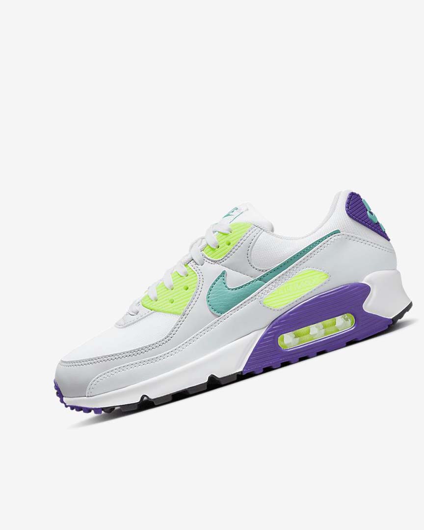 Zapatos Casuales Nike Air Max 90 Mujer Blancas Blancas Plateadas Turquesa | AR5452