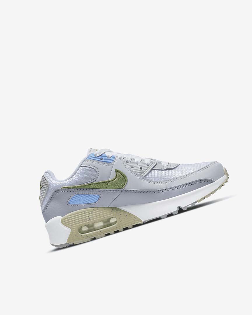 Zapatos Casuales Nike Air Max 90 Niña Blancas Azules Gris | AR2299