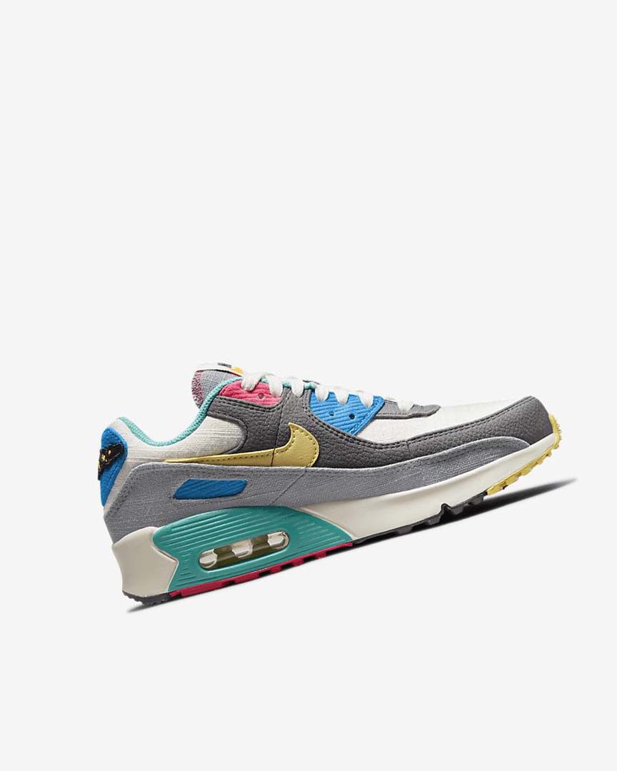 Zapatos Casuales Nike Air Max 90 Niña Gris Rosas | AR3193