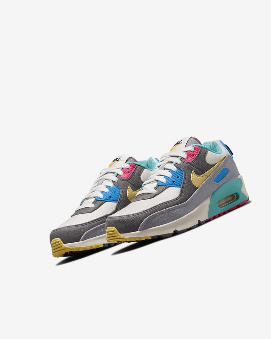 Zapatos Casuales Nike Air Max 90 Niña Gris Rosas | AR3193