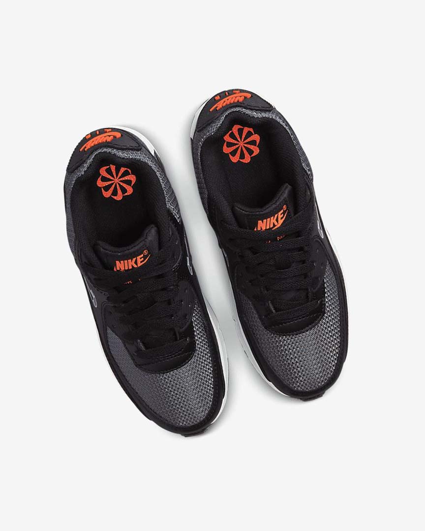 Zapatos Casuales Nike Air Max 90 Niña Negras Naranjas Gris Blancas | AR3282