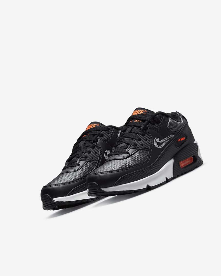 Zapatos Casuales Nike Air Max 90 Niña Negras Naranjas Gris Blancas | AR3282