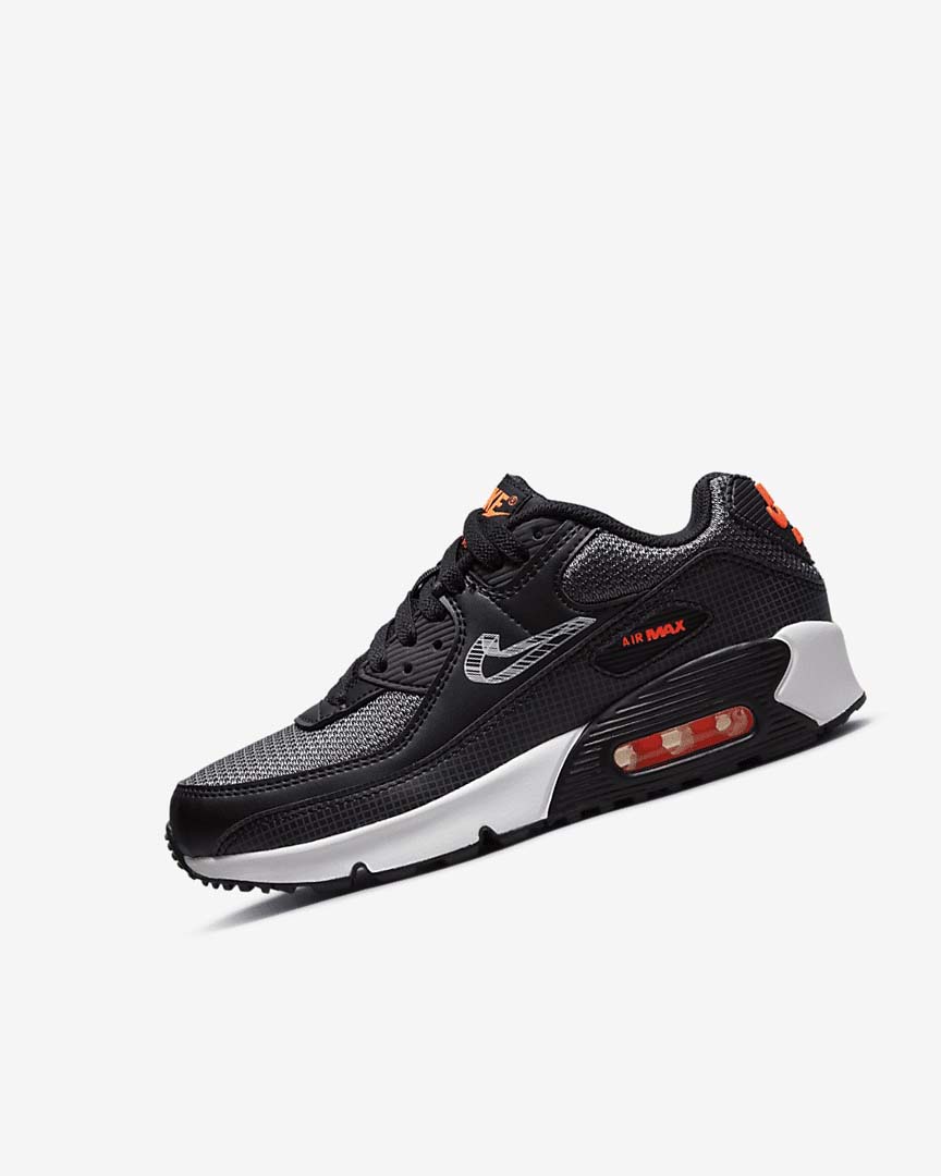 Zapatos Casuales Nike Air Max 90 Niña Negras Naranjas Gris Blancas | AR3282