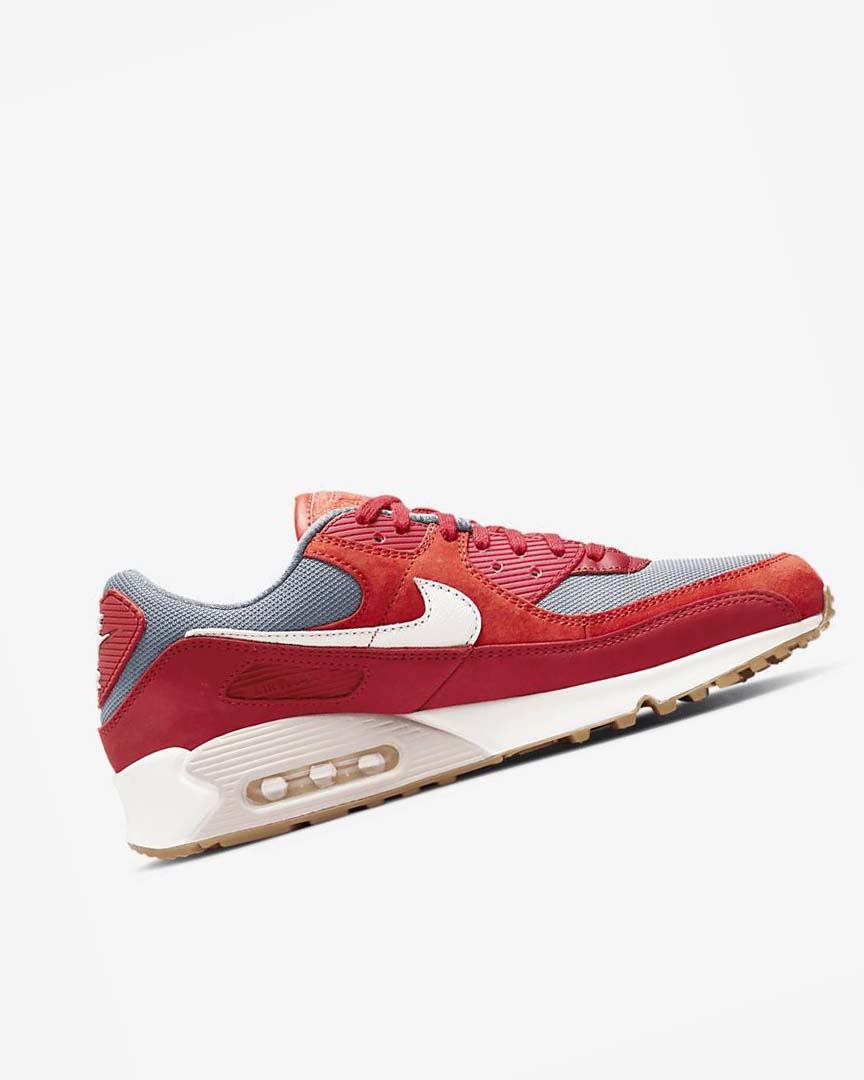 Zapatos Casuales Nike Air Max 90 Premium Hombre Rojas Rojas Gris Blancas | AR4716