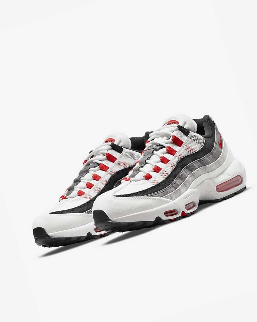 Zapatos Casuales Nike Air Max 95 Hombre Blancas Gris Claro Rojas | AR5171