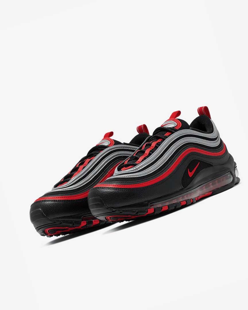 Zapatos Casuales Nike Air Max 97 Hombre Negras Metal Plateadas Rojas | AR5142