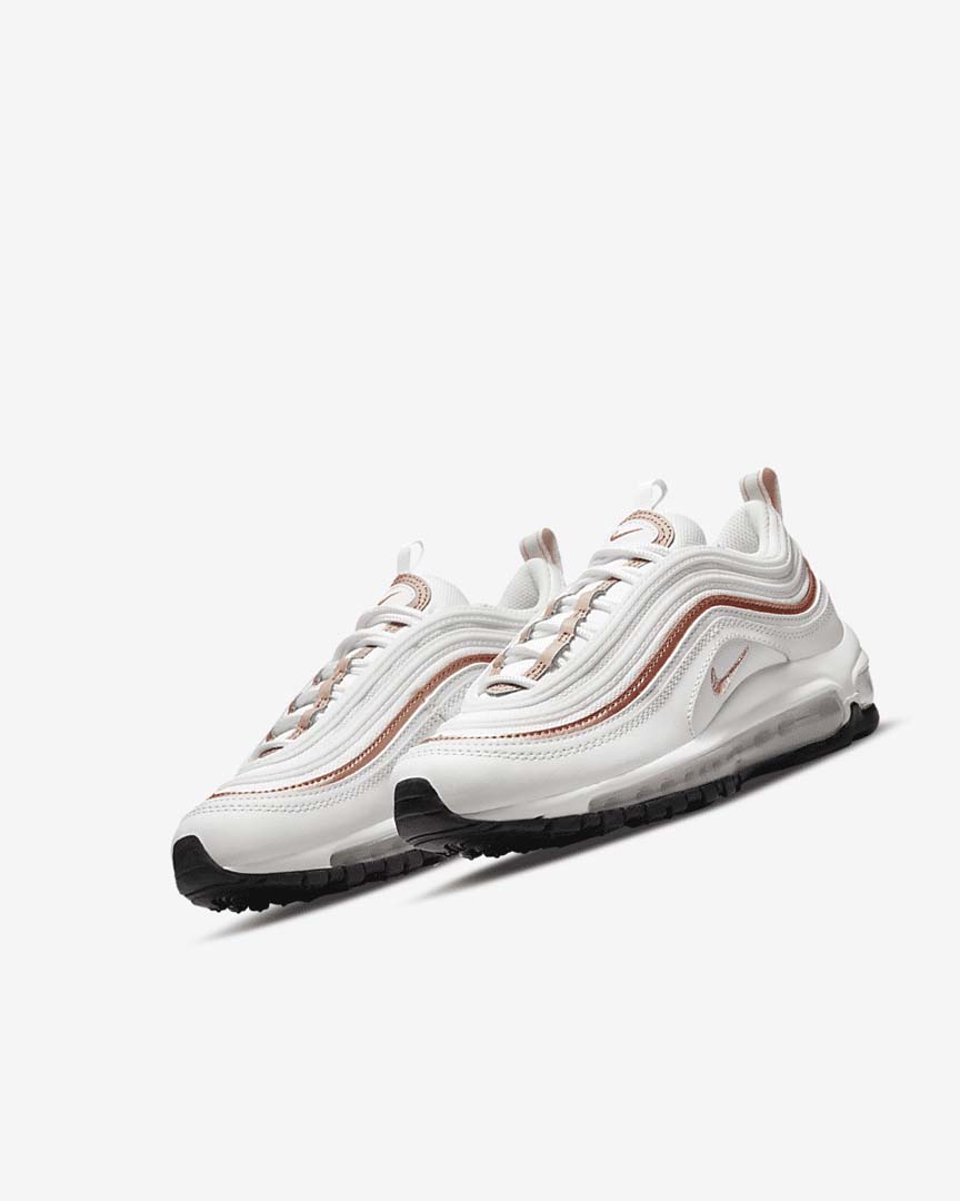 Zapatos Casuales Nike Air Max 97 Niña Blancas Blancas Metal Rojas Marrones | AR4800