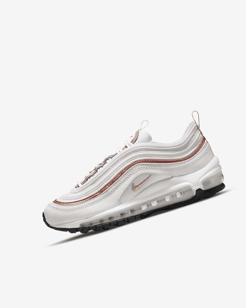 Zapatos Casuales Nike Air Max 97 Niña Blancas Blancas Metal Rojas Marrones | AR4800