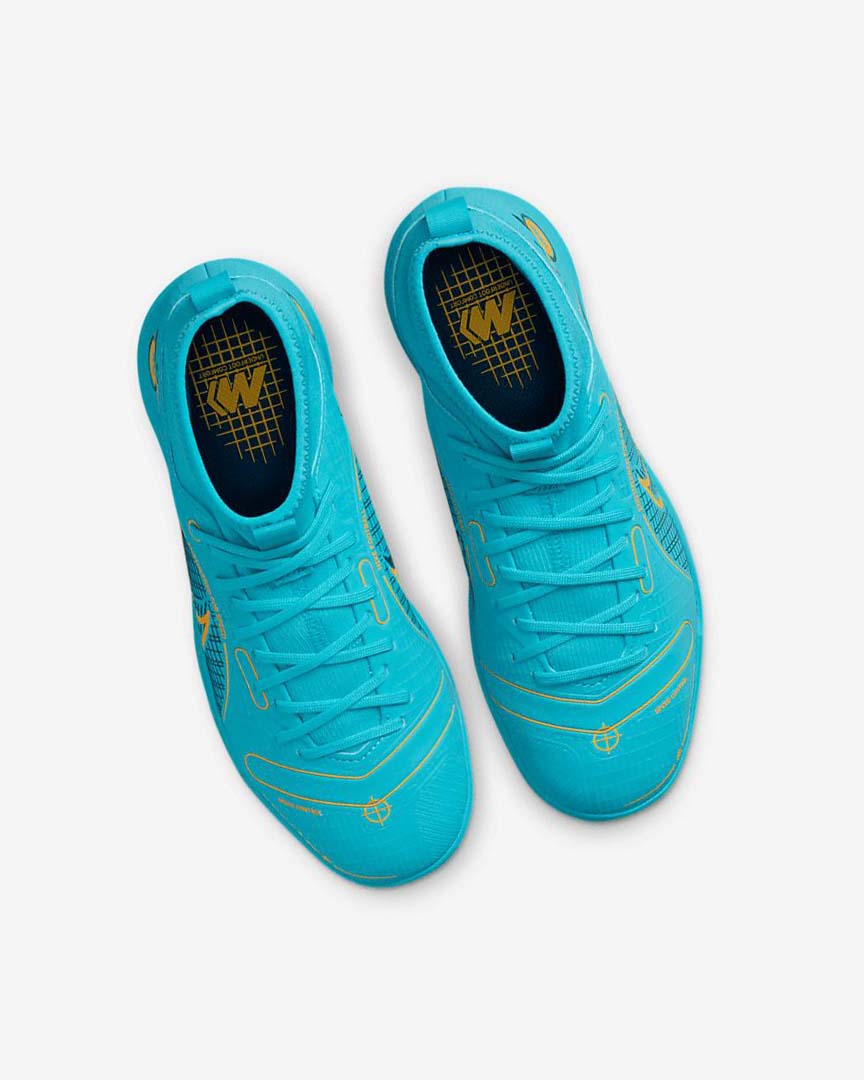 Zapatos De Fútbol Nike Jr. Mercurial Superfly 8 Academy IC Niña Azules Naranjas | AR2817