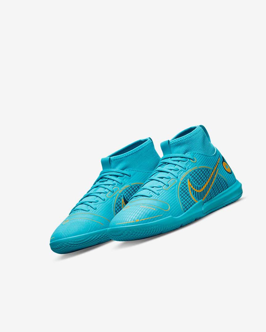 Zapatos De Fútbol Nike Jr. Mercurial Superfly 8 Academy IC Niña Azules Naranjas | AR2817