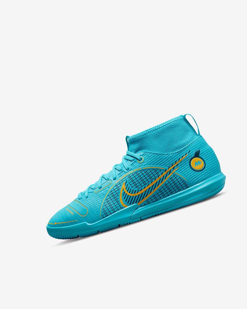 Zapatos De Fútbol Nike Jr. Mercurial Superfly 8 Academy IC Niña Azules Naranjas | AR2817