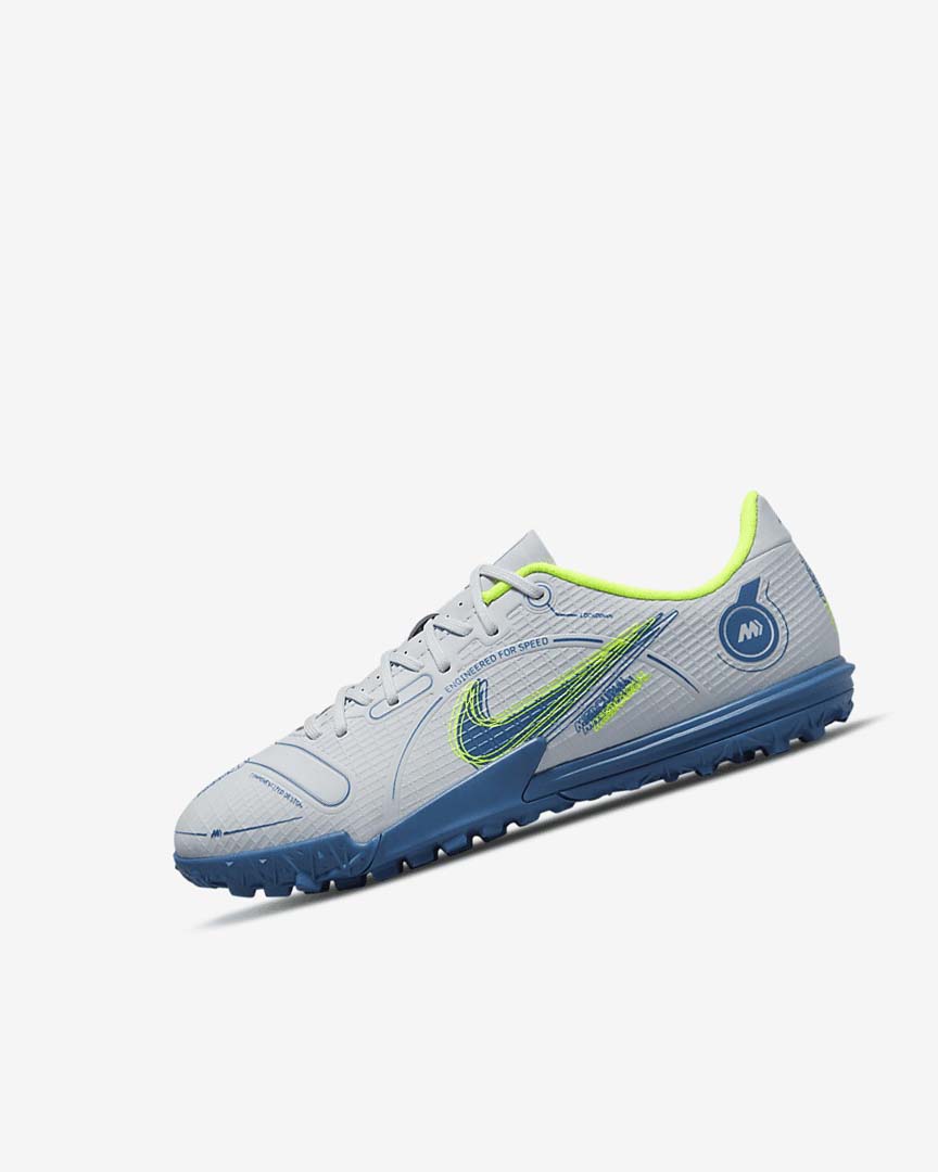 Zapatos De Fútbol Nike Jr. Mercurial Vapor 14 Academy TF Niña Gris Azules Claro Azules Oscuro | AR4608