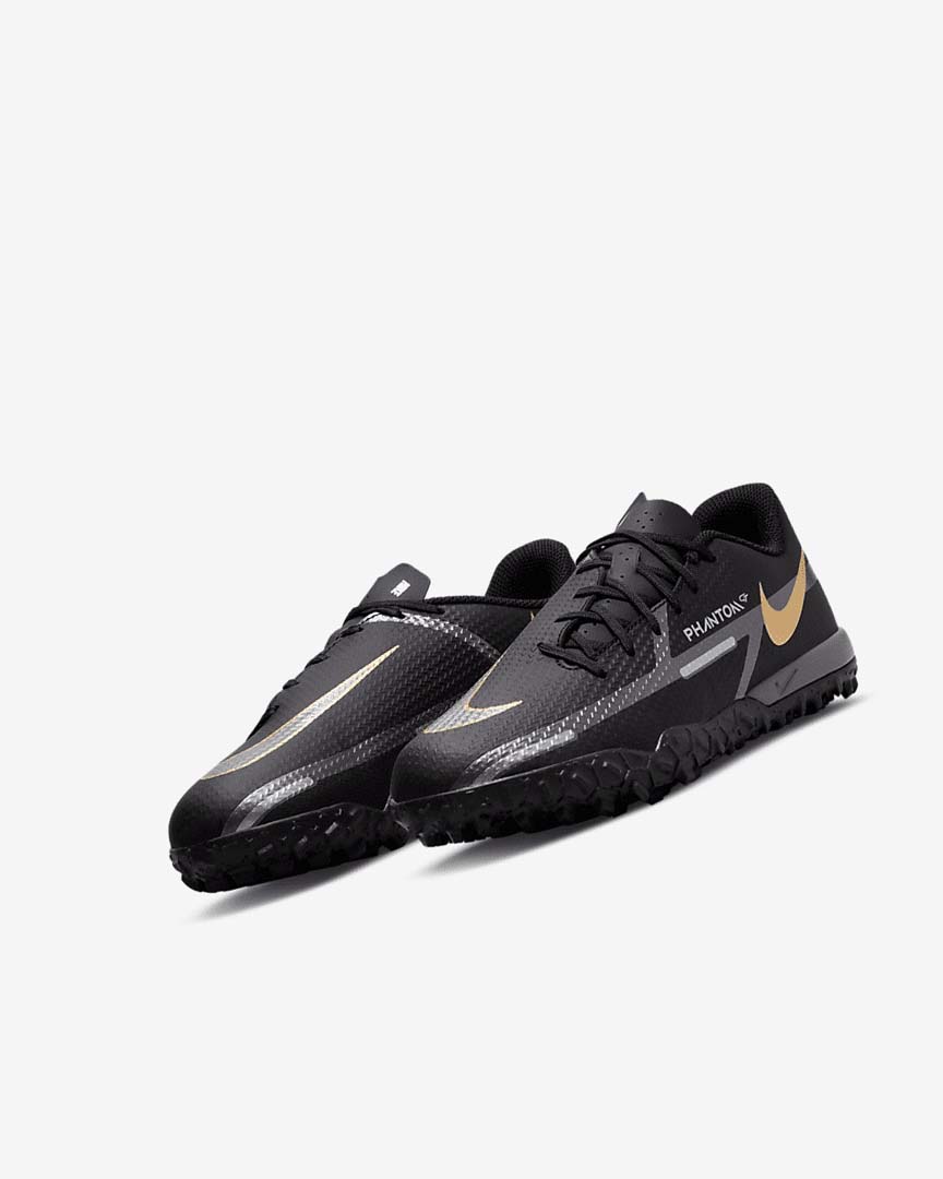 Zapatos De Fútbol Nike Jr. Phantom GT2 Academy TF Niña Negras Metal Doradas Gris Oscuro Metal Gris Oscuro | AR3046